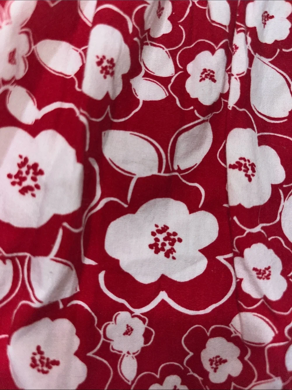 Jessica Ann Red Floral Tank Dress with White Polka Dot Bow